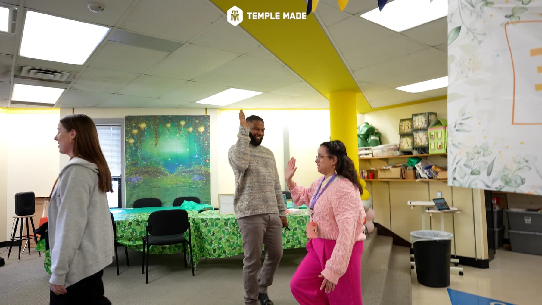 Temple Made staff facilitating an activity with educators